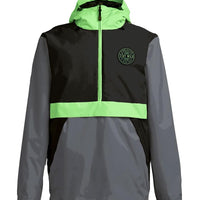 Trenchover Winter Jacket - Black Hot Green