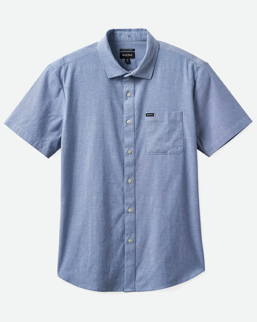 Charter Oxford S/S Woven Shirt - Light Blue Chambray