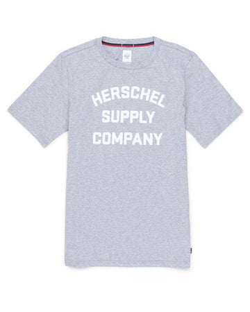 Stacked Chest T-Shirt - Heather Grey/White