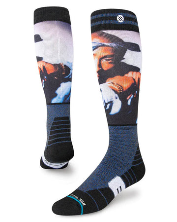 Tupac X Stance Makaveli Snow OTC Thermal Socks - Black