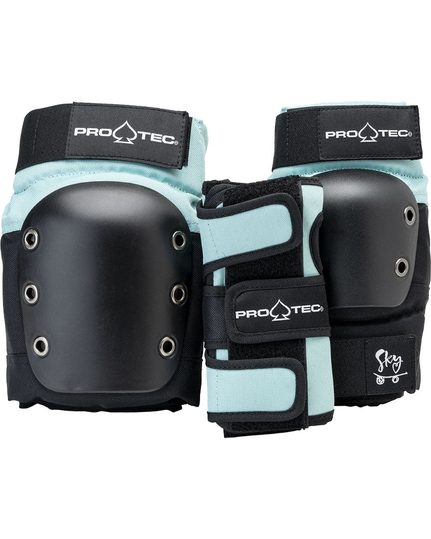 Junior 3 Pack Pad Sets Protective Gear - Sky Brown / Blue Black