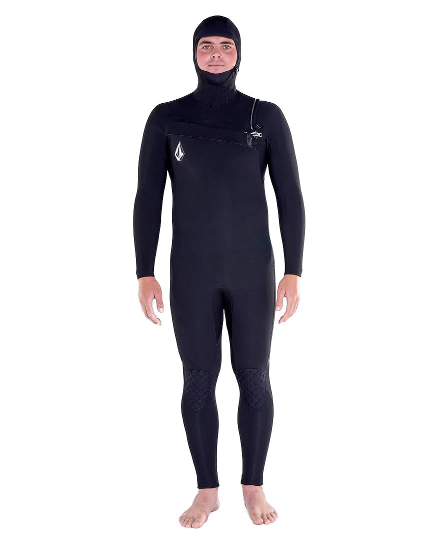 Wetsuit 4/3Mm Hooded Chestzip Full - Black