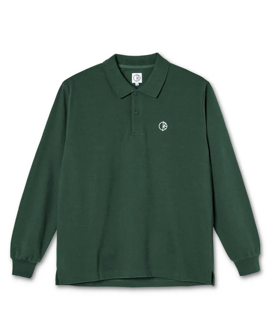 Polar L/S Tee Polo Long Sleeve Polo Shirt - Dark Green