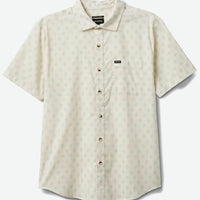 Charter Print S/S Wvn Shirt - Off White/Jade