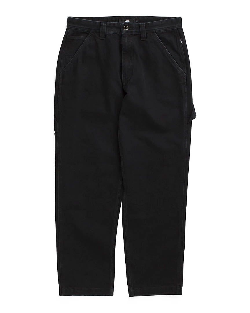 Drill Chore Loose Tapered Pants - Black