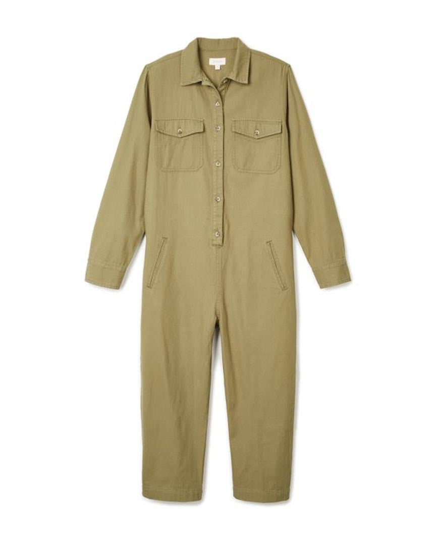 Salopette Melbourne Crop Overall - Washed Olive