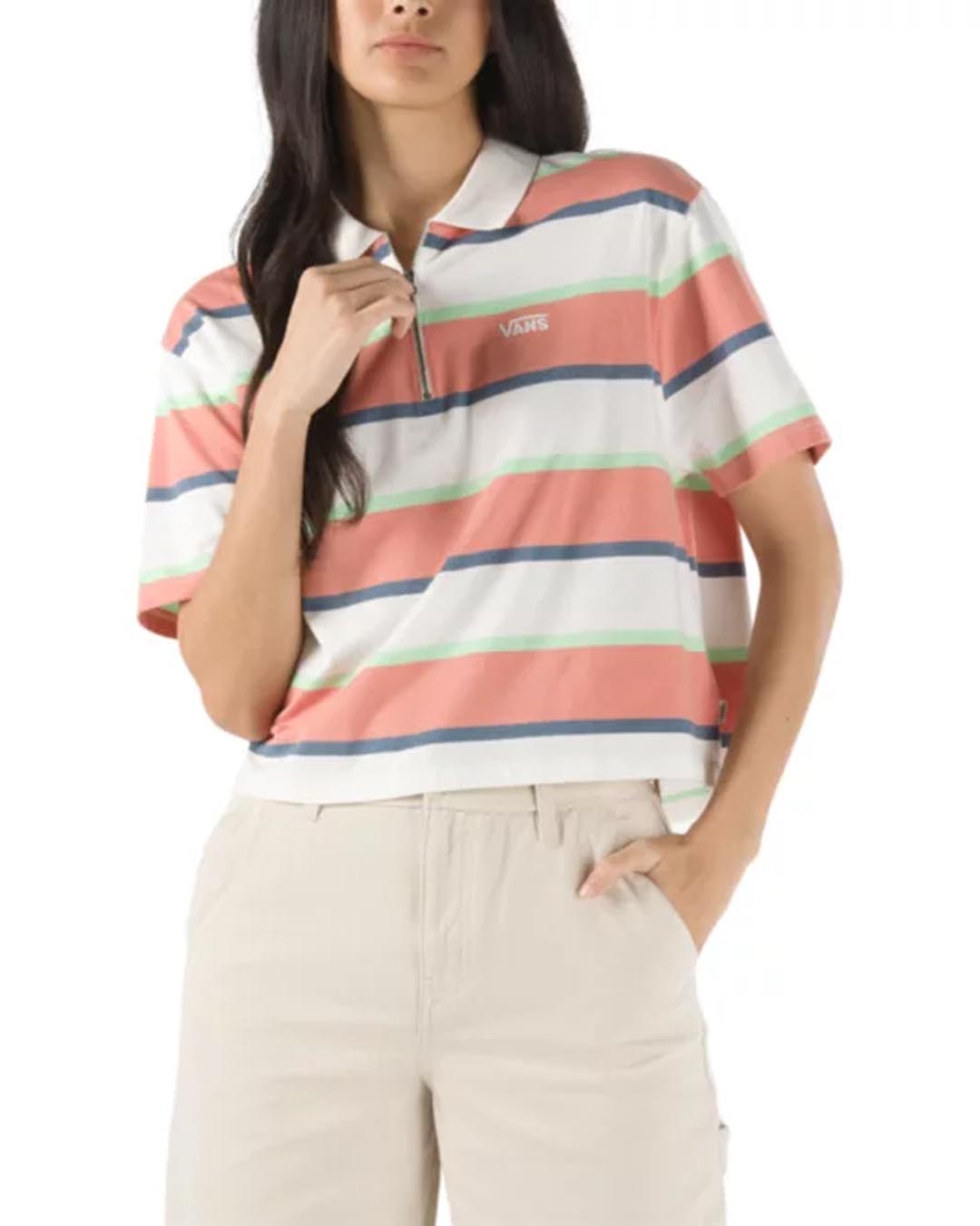 Women's Skate Stripe Polo T-Shirt - Marshmallow