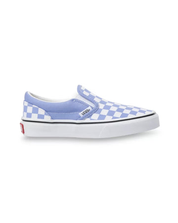 Kids Classic Slip-On Shoes - Checkerboard Pale Iris
