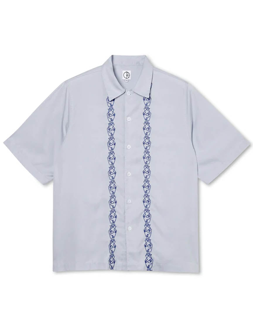 Doodle Bowling Shirt Long Sleeve T-Shirt - Light Blue