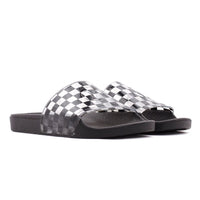 Zoe Slide-On Sandals - Checker Black