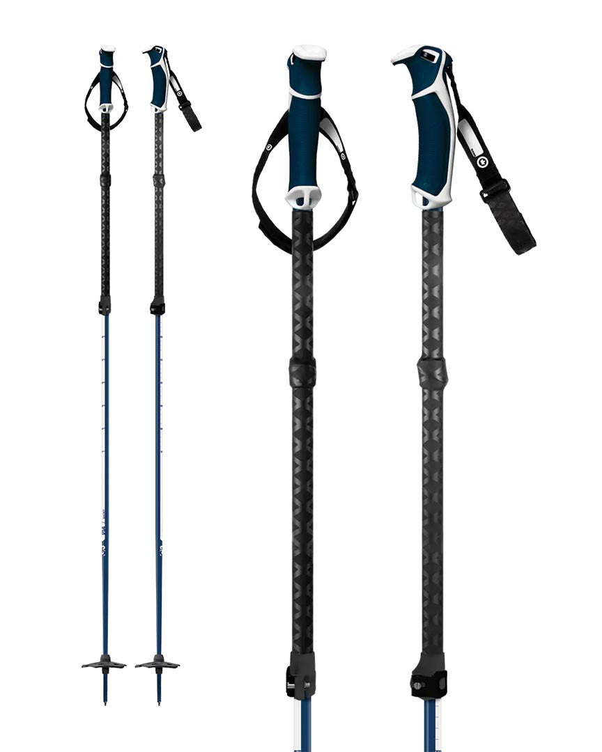 Via Aluminium Ski Touring Poles - Navy