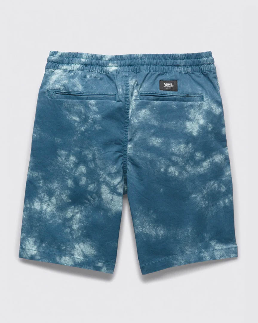 Kids Range Elastic Tie Dye Shorts - Vans Teal