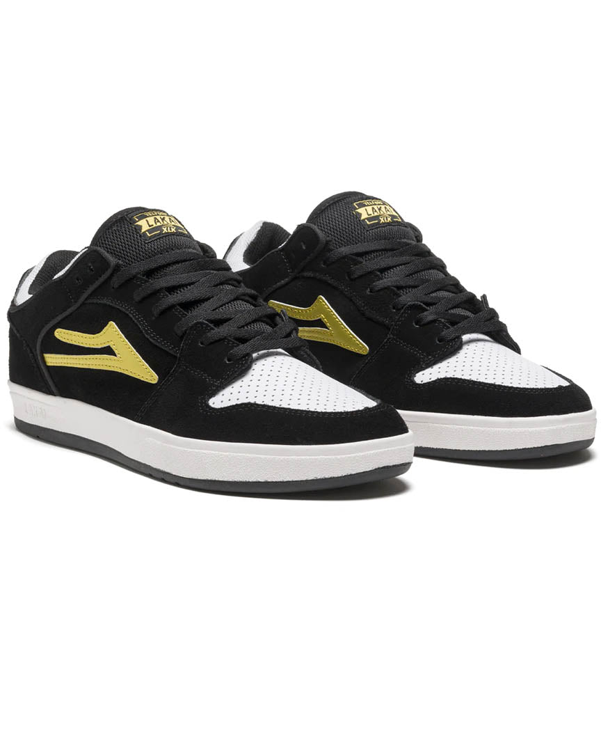 Telford Low Shoes - Black/Gold Suede