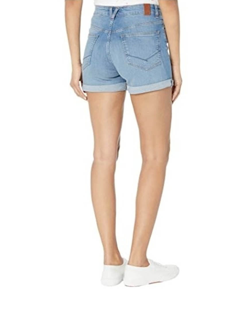 Wmn High Rise Roll Shorts - Ocean Wash