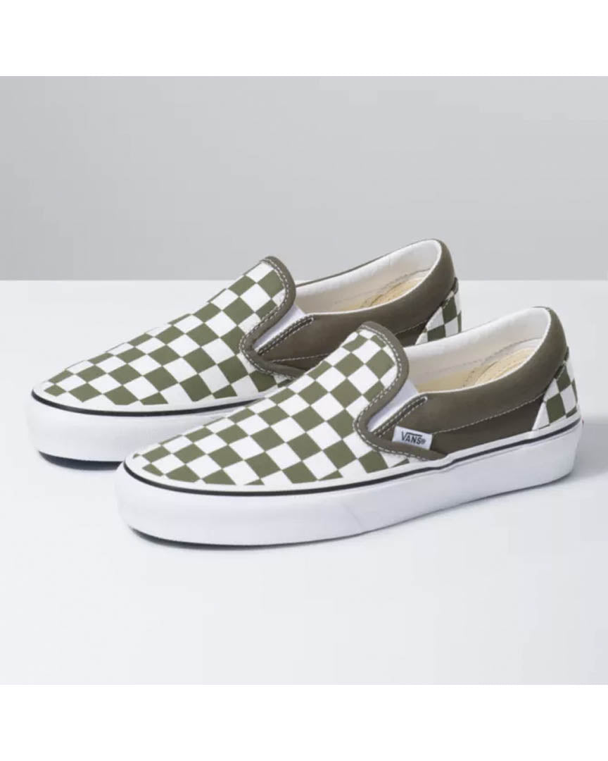 Kids Classic Slip-On Shoes - Checkerboard/Grape