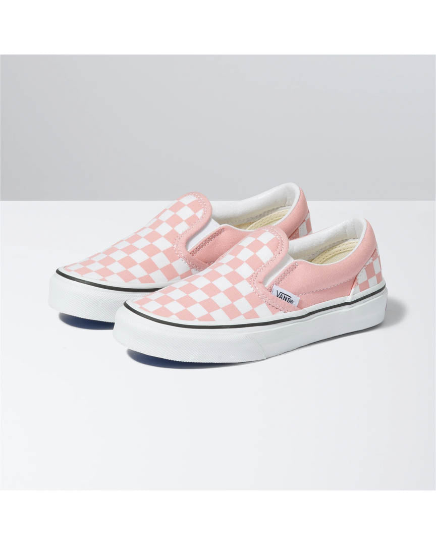Kids Classic Slip-On Shoes - Checker/Pink