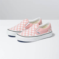 Kids Classic Slip-On Shoes - Checker/Pink