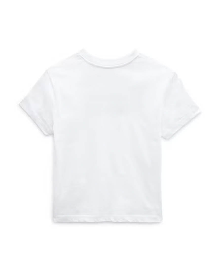 Girls Leopard Flying V T-Shirt - White