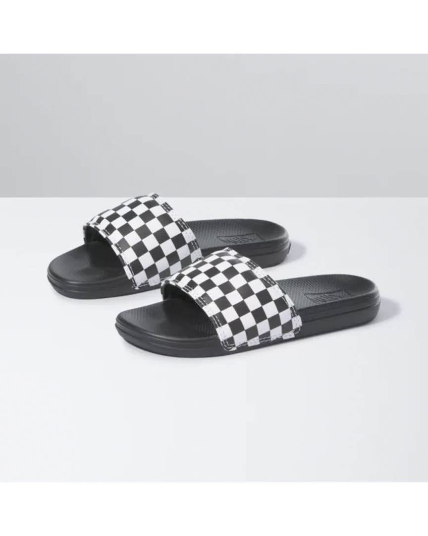 Youth La Costa Slide-On Shoes - Checkerboard White