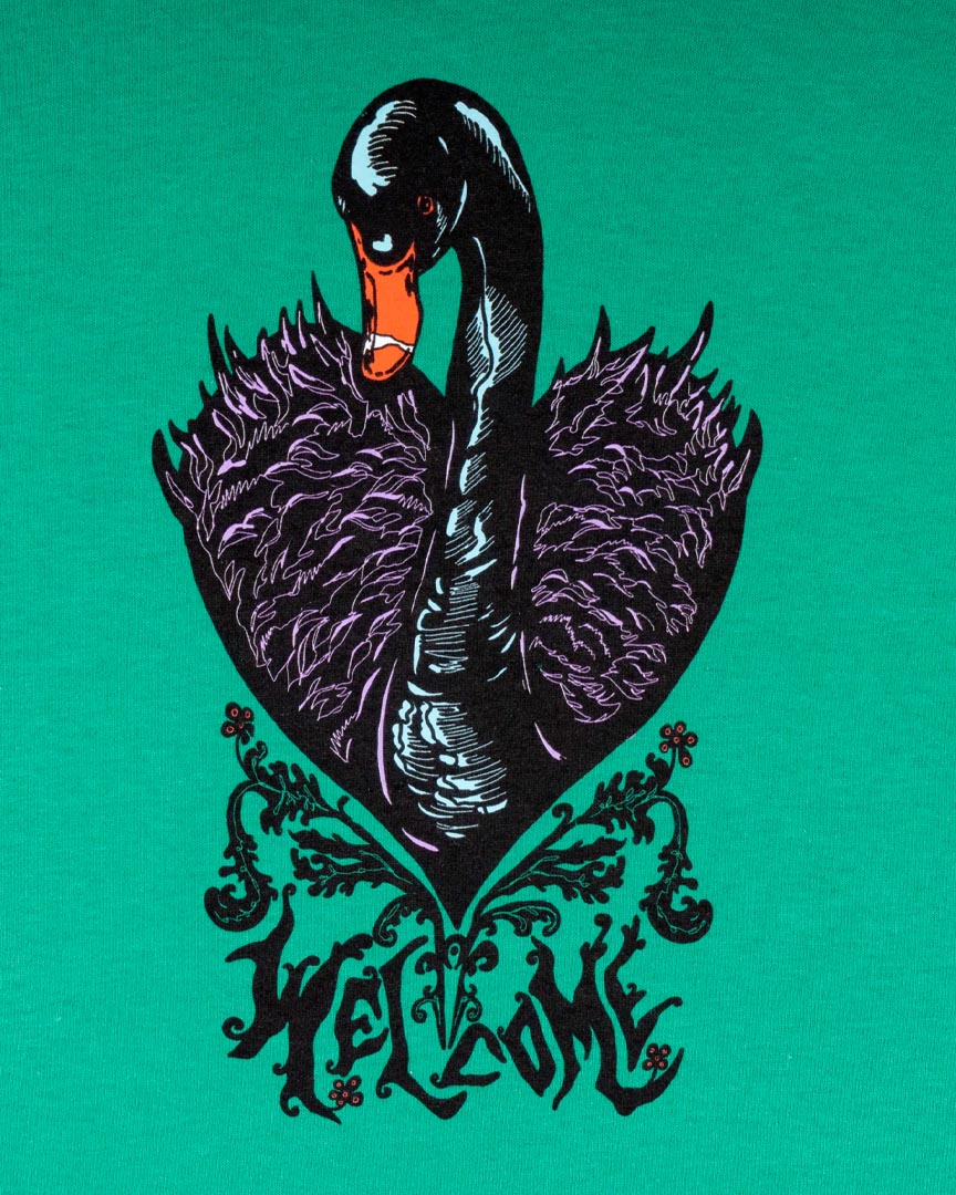 T-shirt Black Swan - Kelly Green