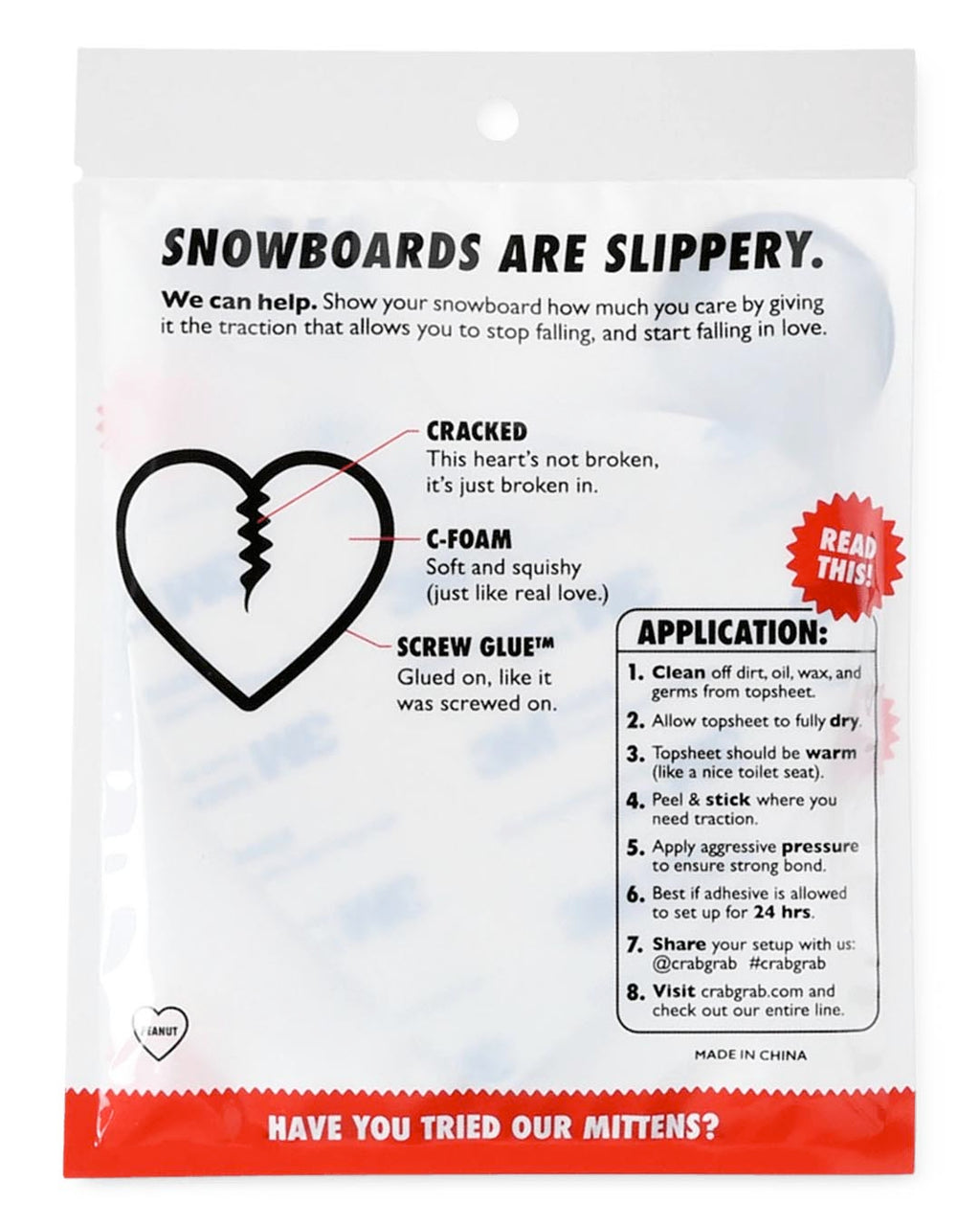 Mega Hearts Snow Traction Pad - Red