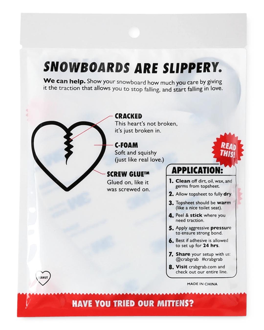 Mega Hearts Snow Traction Pad - Red