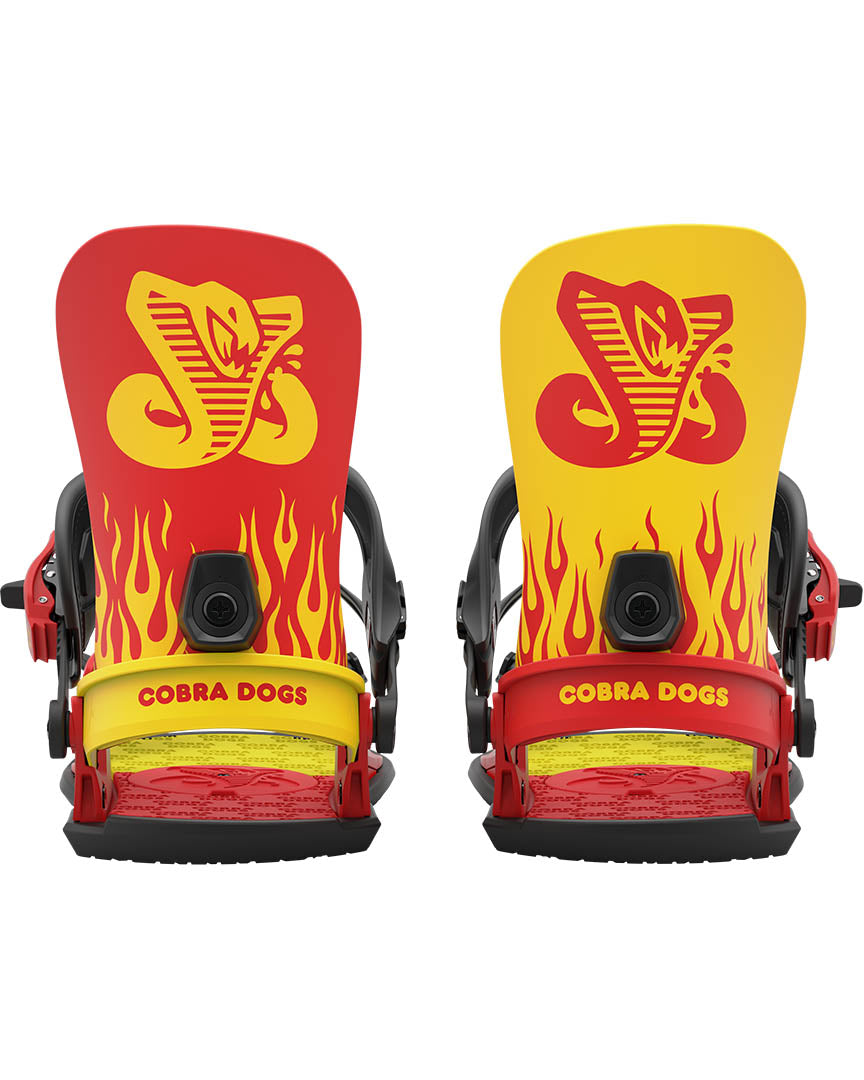Union X Cobra Dogs Snowboard Bindings - Yellow/Red 2023