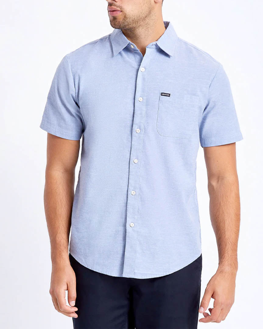 Charter Oxford S/S Woven Shirt - Light Blue Chambray
