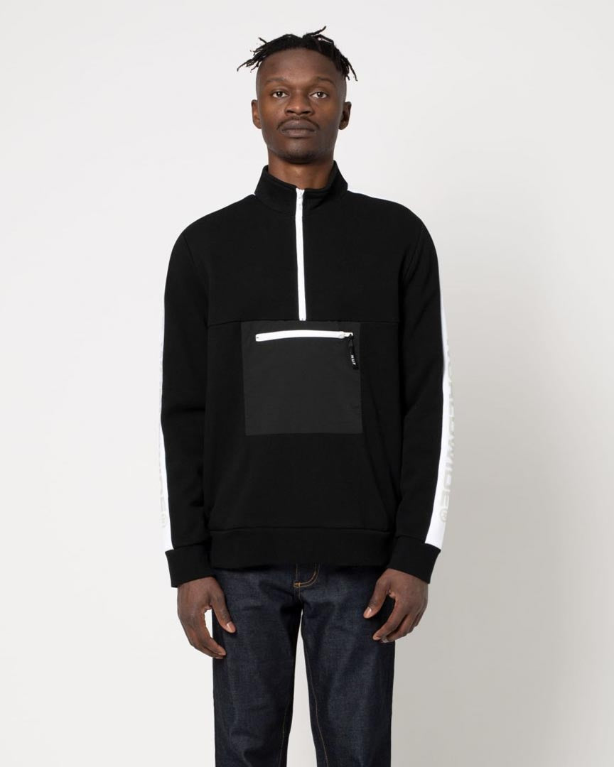 Cotton ouaté Tribeca Quarter Zip Fleec - Black