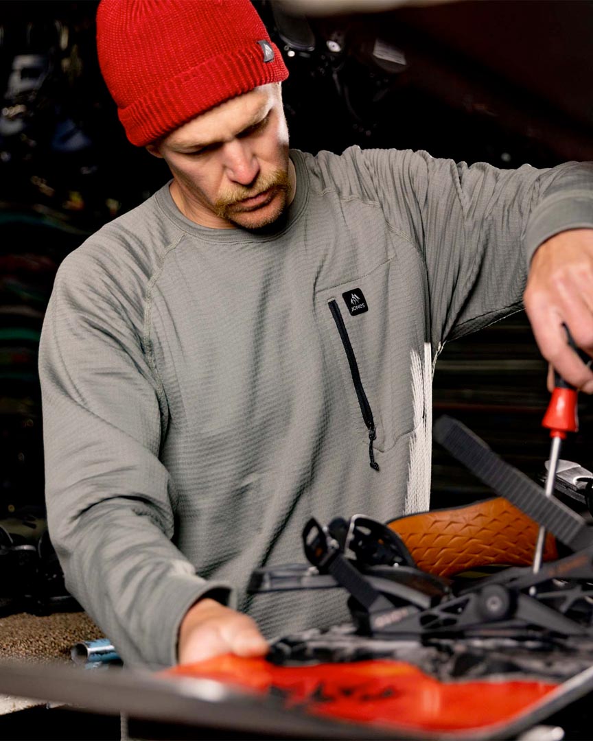 Flagship Recycled Grid Fleece Crew - Black