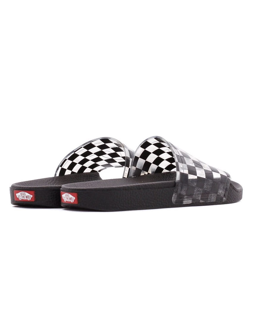 Zoe Slide-On Sandals - Checker Black