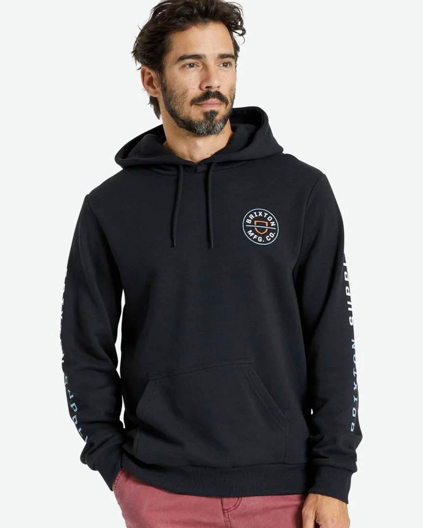 Crest Hood Hoodie - Black Dusty/Blue