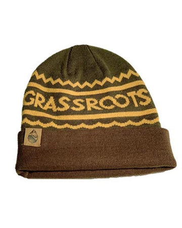 Mtn Wave Beanie - Green/Brown