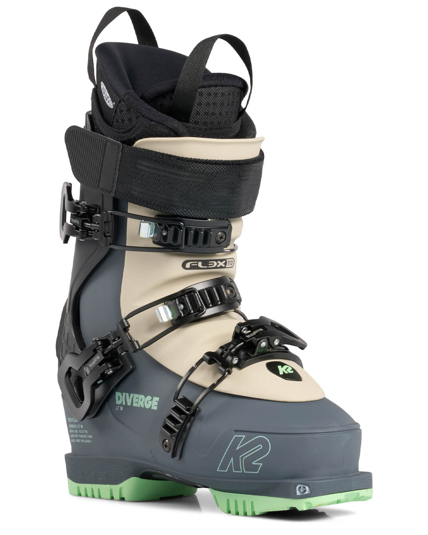 k2 fl3x diverge lt alpine touring ski boots 2023 Sc 2027 The shell and the cuff of the boot are thermoformable in order to adjust to your foot thanks to the Fully Heat Moldable technology Diverge Lt W Ski Boots