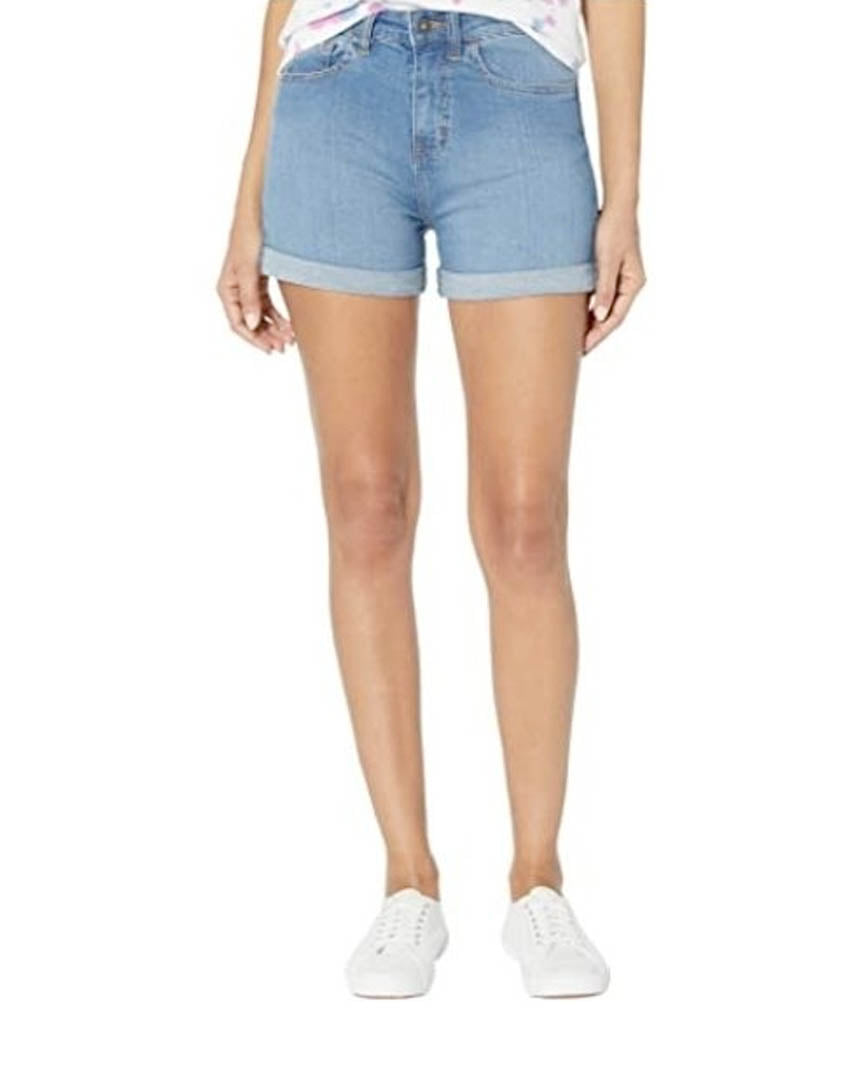 Wmn High Rise Roll Shorts - Ocean Wash