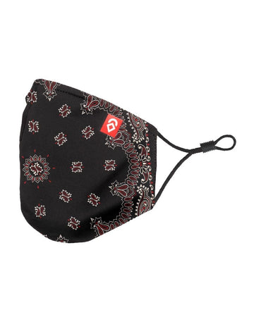 Ergonomic Daily Mask Scarf - Black Paisley