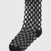 Sheer Check Socks - Black