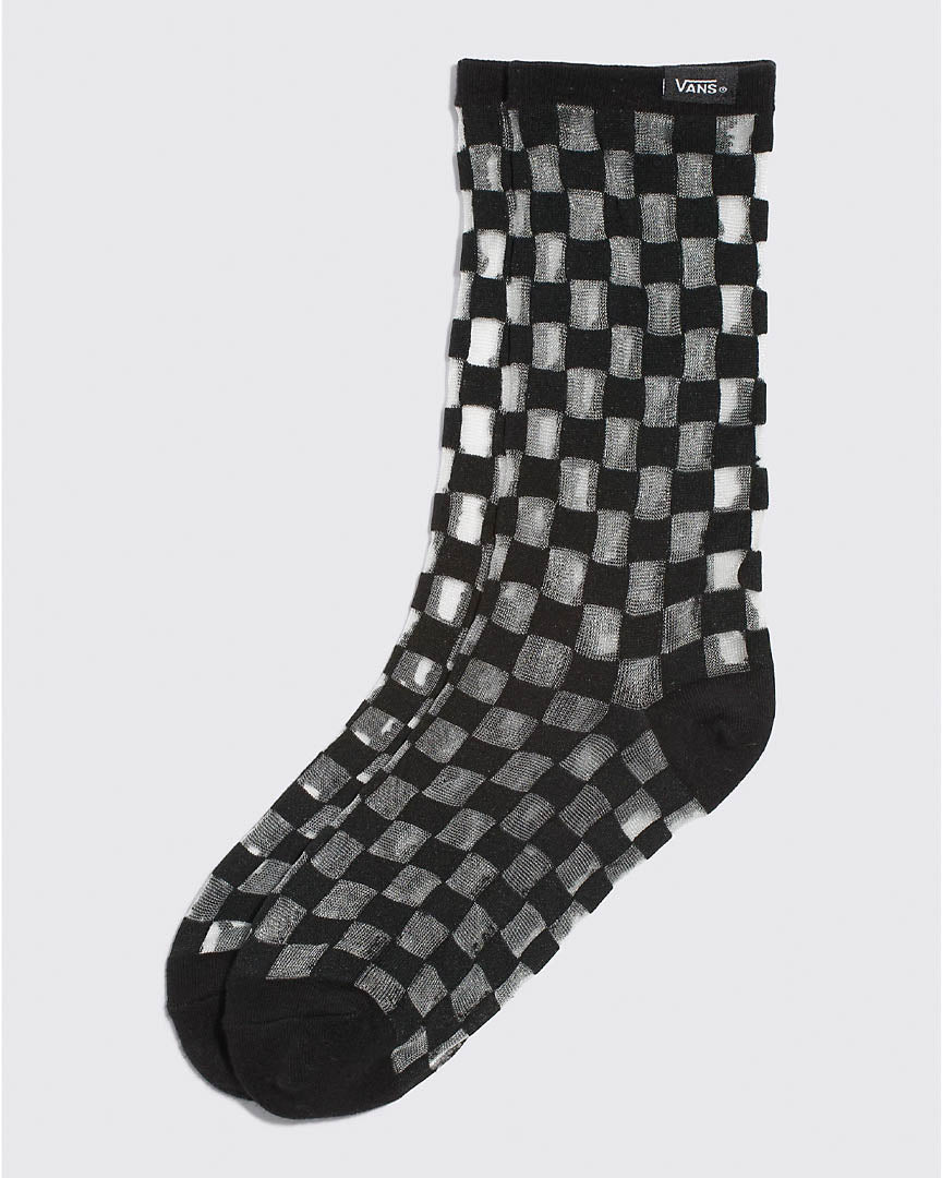 Sheer Check Socks - Black