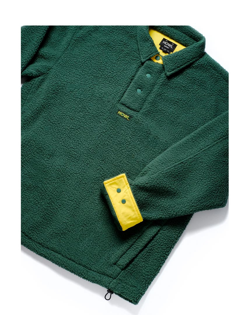 Henley Fleece Sweatshirt - True Green