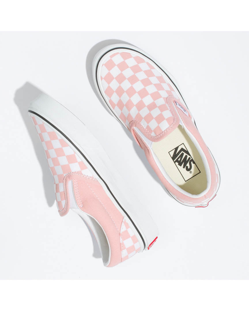 Kids Classic Slip-On Shoes - Checker/Pink