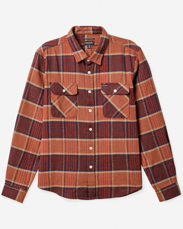 Bowery Flannel L/S Shirt - Mahogany/Burnt Henna/Mars Red