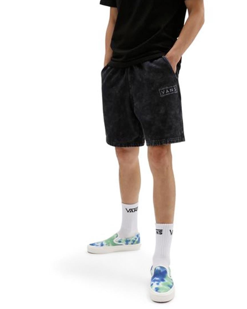 Mineral Wash Loose Fleece Shorts - Black