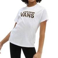 T-shirt Girls Leopard Flying V - White