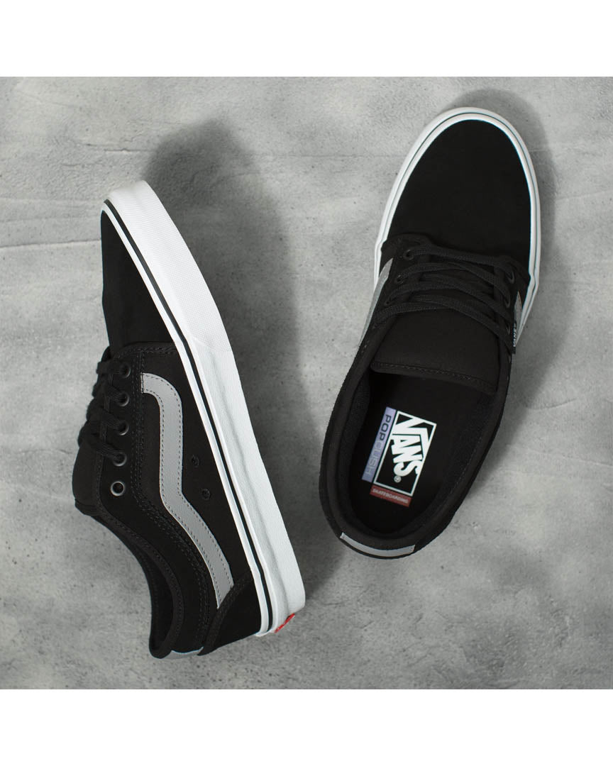 Chukka Low Sidestripe Shoes - Black/Gray/White