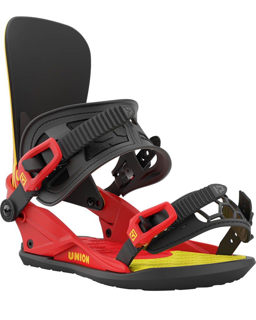 Union X Cobra Dogs Snowboard Bindings - Yellow/Red 2023