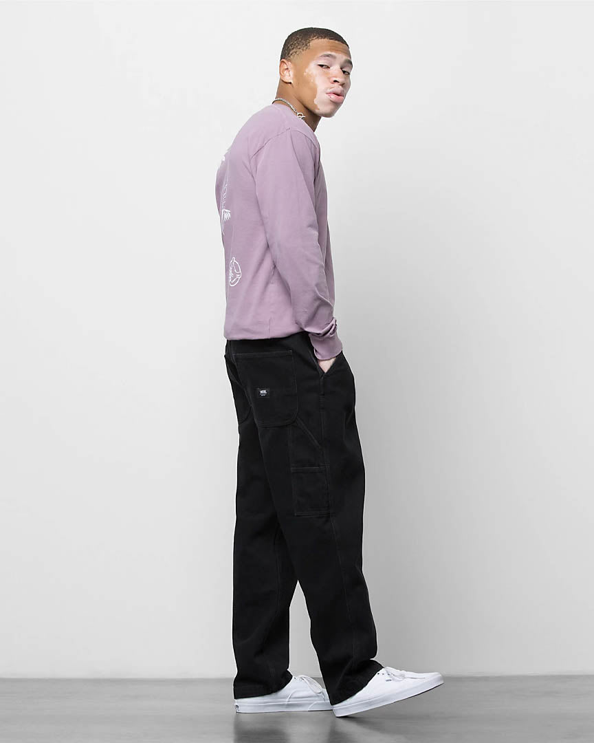 Drill Chore Loose Tapered Pants - Black
