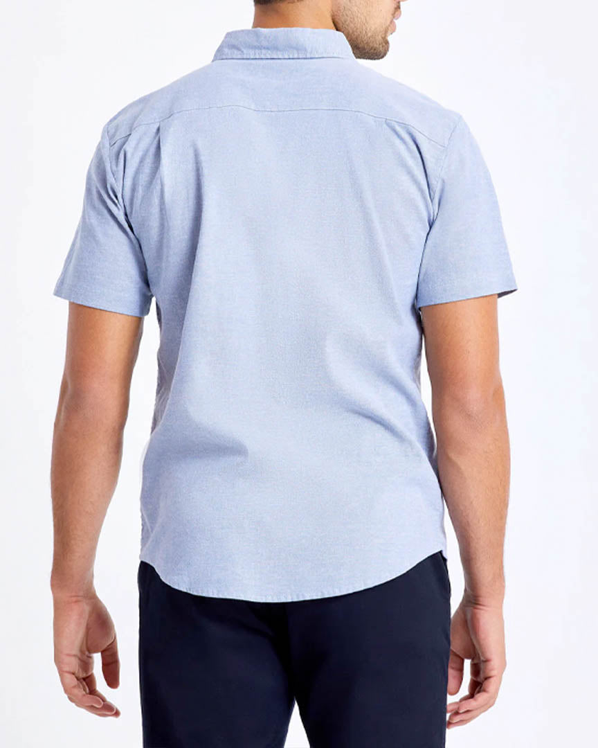 Charter Oxford S/S Woven Shirt - Light Blue Chambray