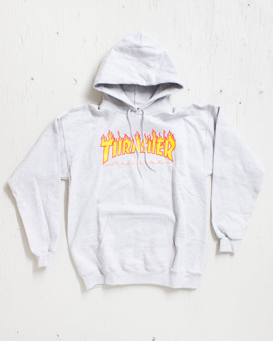 THRASHER -FLAME LOGO GRIS 