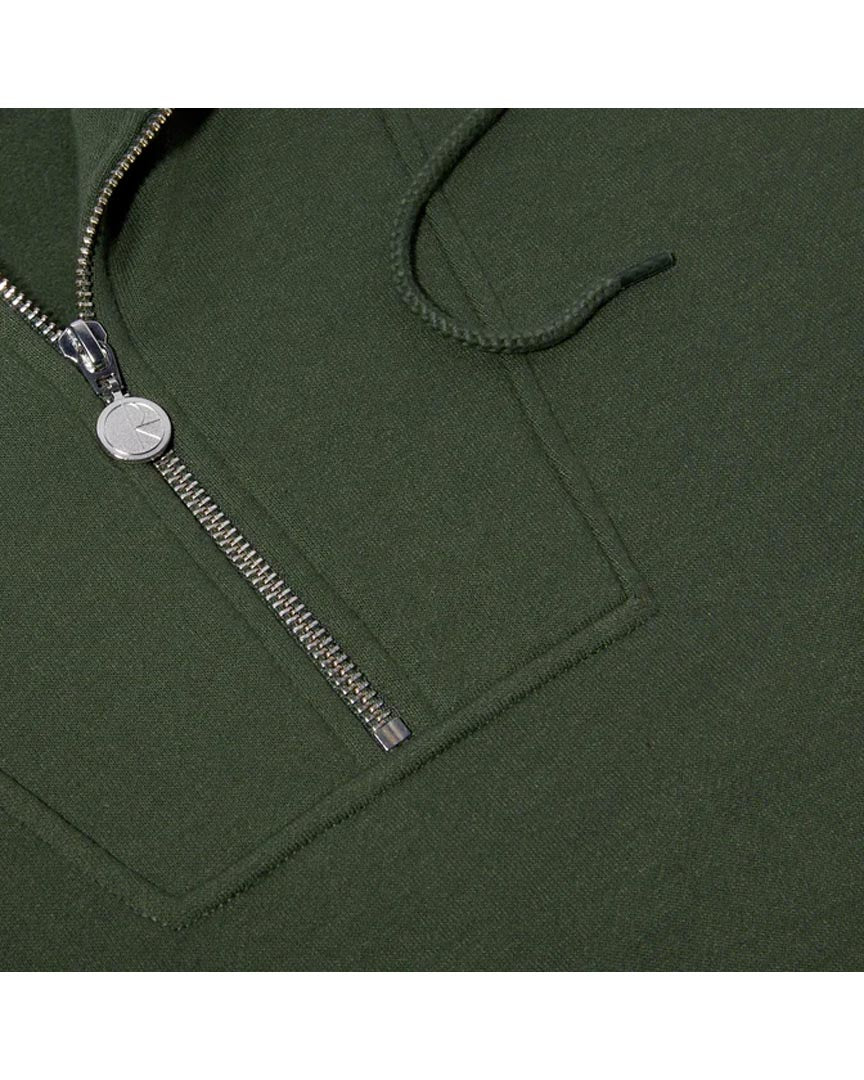 Half Zip Hoodie - Dark Olive