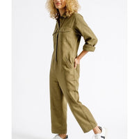 Melbourne Crop Overall Overalls - Washed Olive